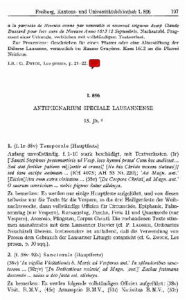(ms. L 896) Antiphonarium speciale Lausannense