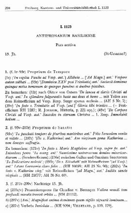 (ms. L 1125) Antiphonarium Basiliense (pars aestiva)