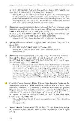 (Inc. Cap. Rés. 638, 2e pièce) Publius Papinius Statius. Opera : notice du catalogue imprimé