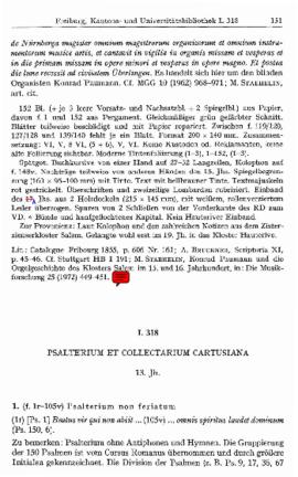 (ms. L 318) Psalterium et collectarium Cartusiana