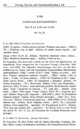 (ms. L 518) Graduale (Lausannense?, pars II)