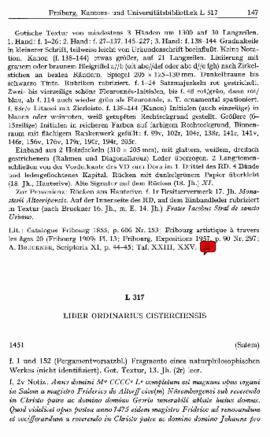 (ms. L 317) Liber ordinarius Cisterciensis