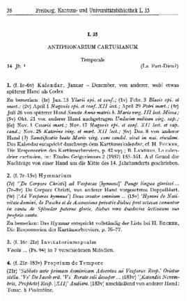 (ms. L 35) Antiphonarium Cartusianum (temporale)