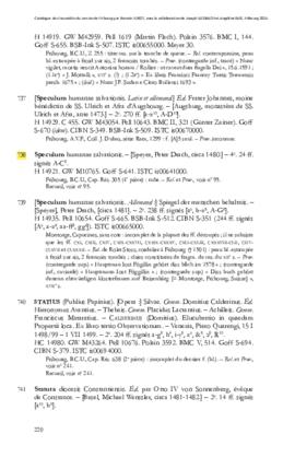 (Inc. Cap. Rés. 305, 4e pièce) Speculum humanae salvationis : notice du catalogue imprimé