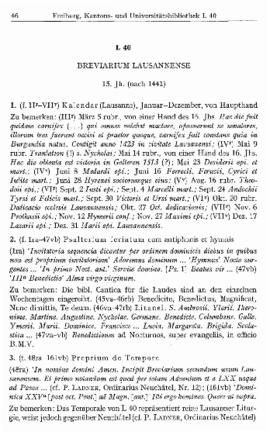 (ms. L 40) Breviarium Lausannense