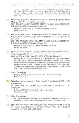 (Inc. Z 312, 3e pièce) Speculum animae peccatricis : notice du catalogue imprimé