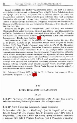 (ms. L 41) Liber horarum Lausannensis