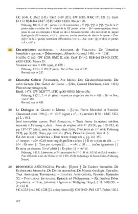 (Inc. Z 190, 3e pièce) Descriptiones morborum : notice du catalogue imprimé